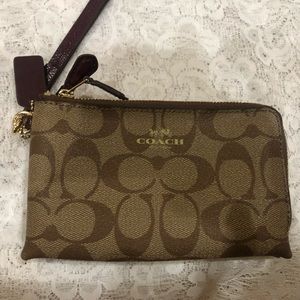 Coach Double Zip wristlet wallet